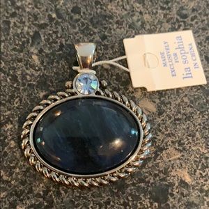 Lia Sophia Pendant w/ blue stone accent